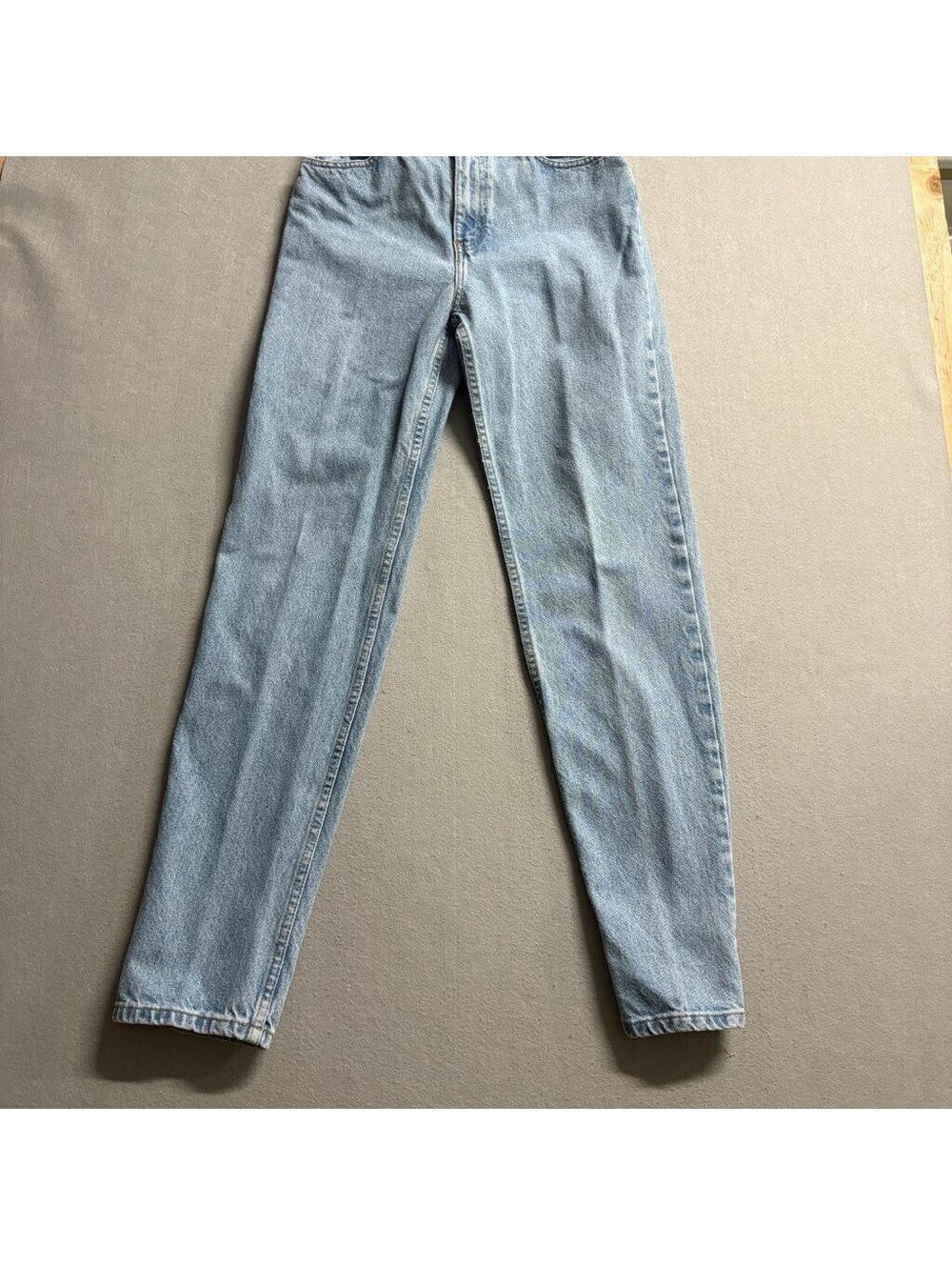 Vintage Faded Glory High Rise Mom Jeans Womens 8 Tall Light Wash 100% Cotton